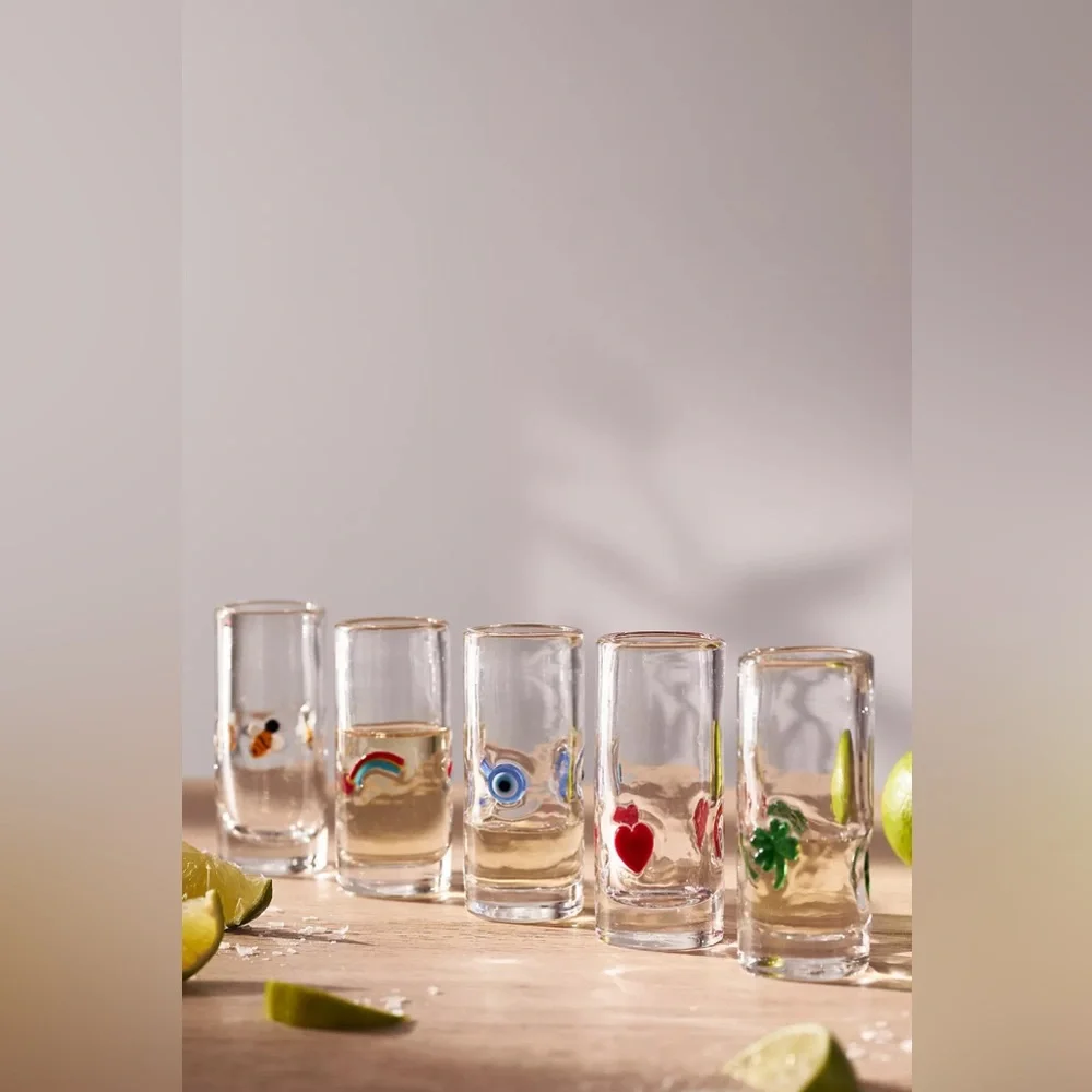 Anthropologie ICON SHOT GLASS Style No. 86126489 RAINBOW